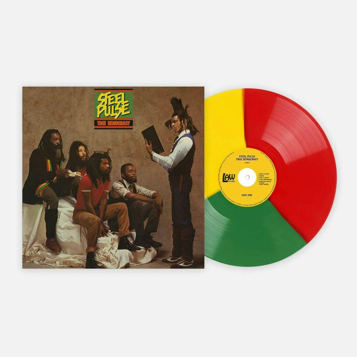 Steel Pulse True Democracy (Tri Color Stripe / Red, Gold, Green) Vinyl Record