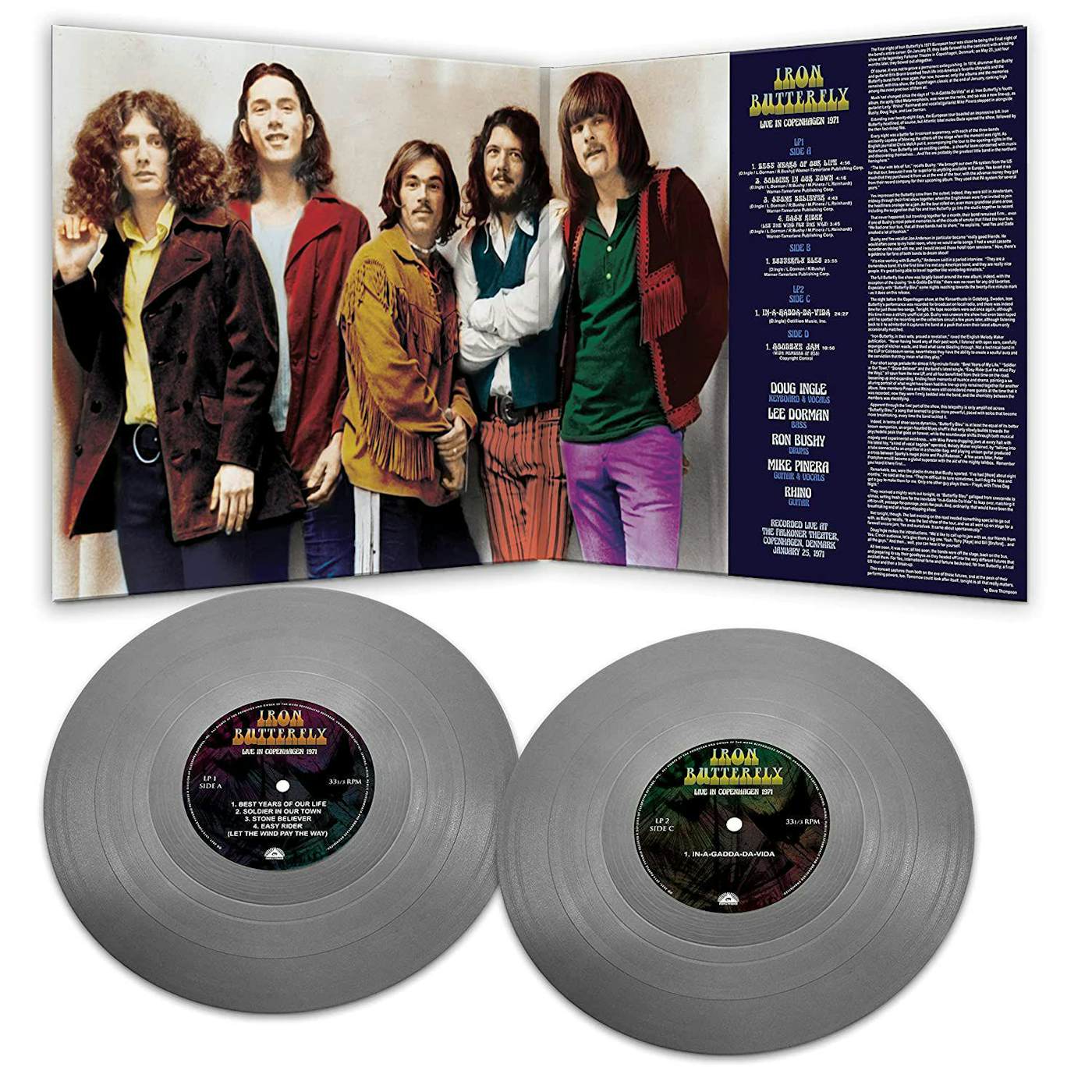 Iron Butterfly LIVE IN COPENHAGEN 1971 (SILVER VINYL) Vinyl Record