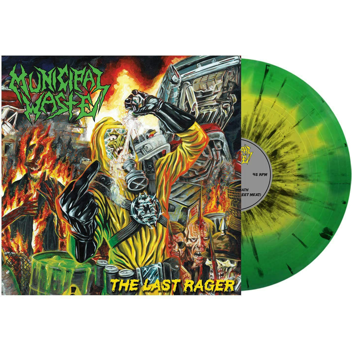 Municipal Waste Last Rager (Yellow & Green Swirl Black Splatter) Vinyl ...