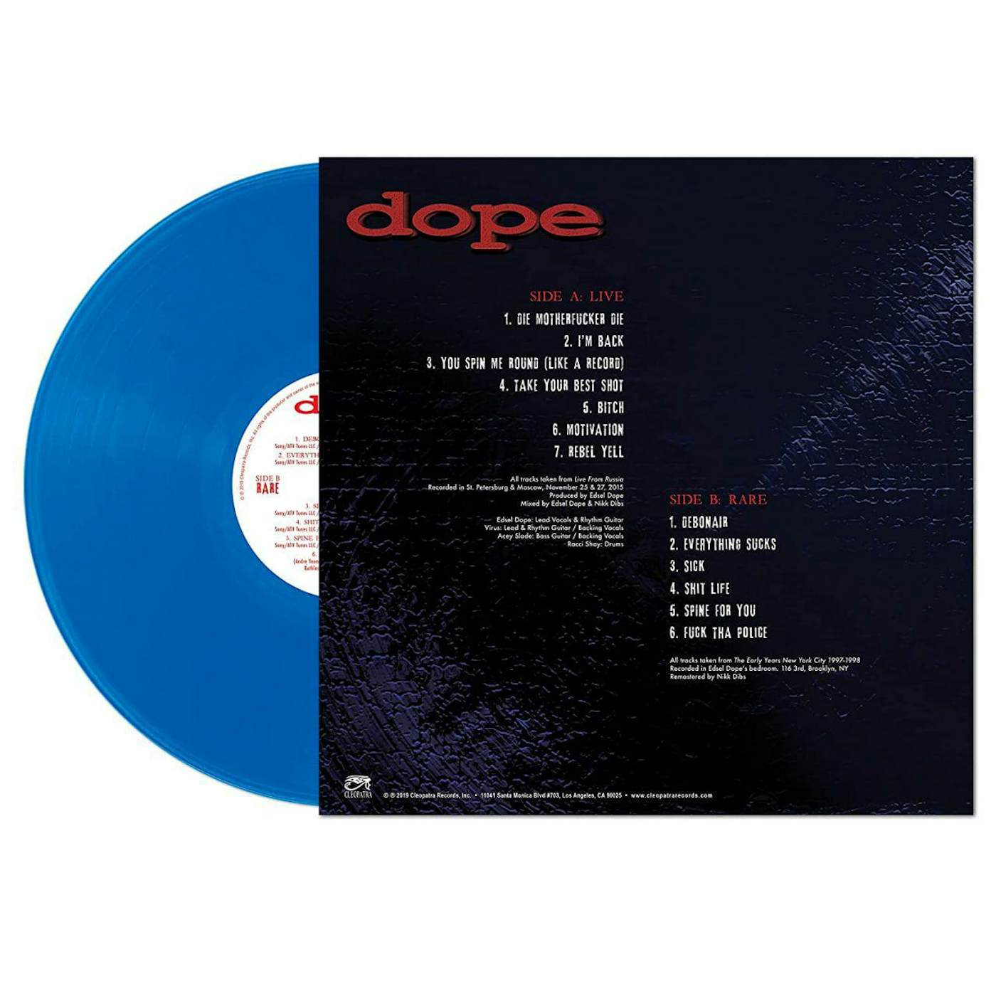 Dope LIVE & RARE (BLUE VINYL) Vinyl Record