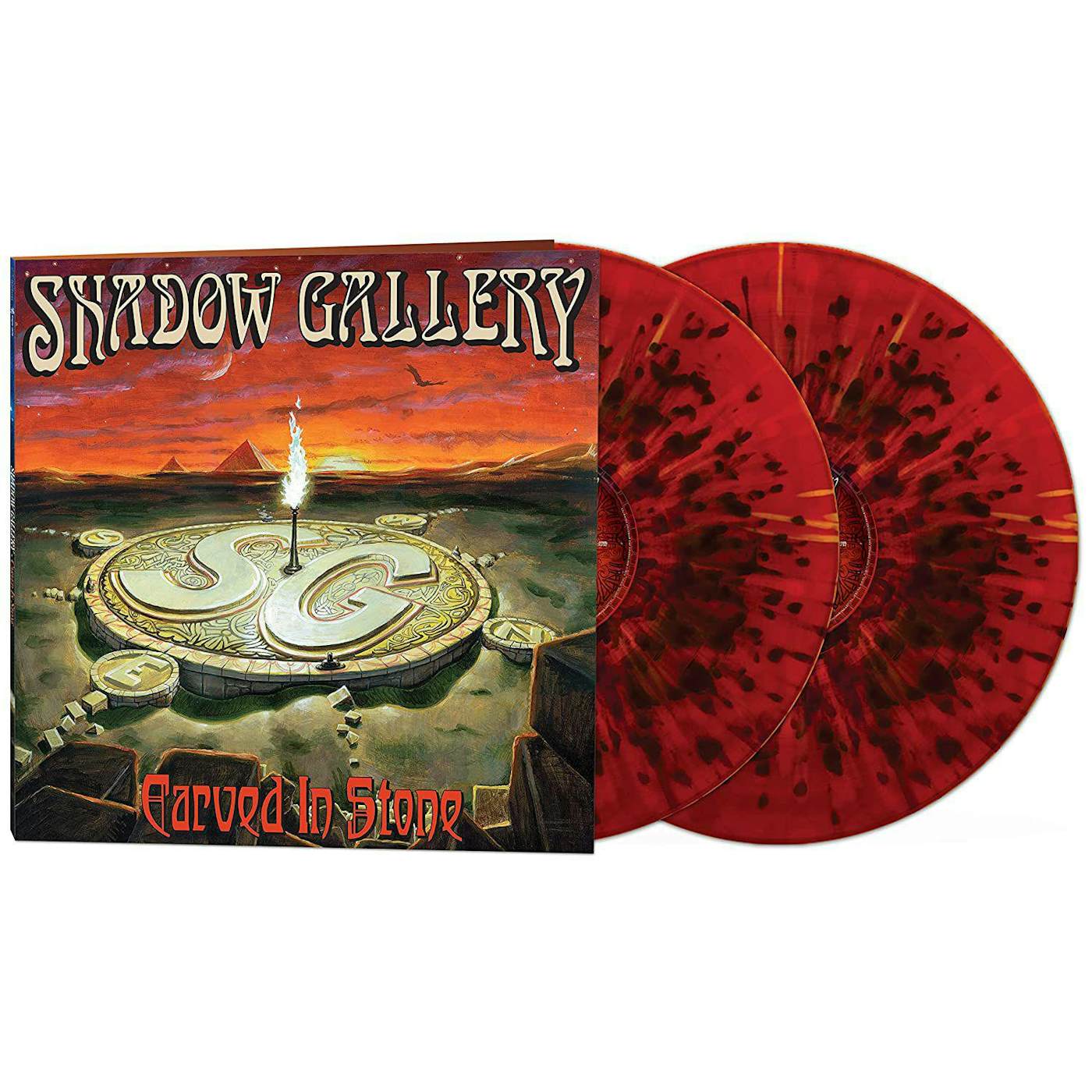 Shadow Gallery CARVED IN STONE (RED/BLACK SPLATTER VINYL) Vinyl Record