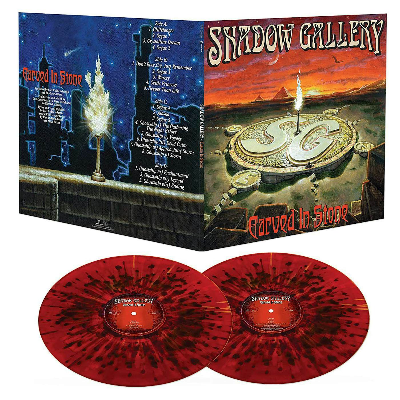 Shadow Gallery CARVED IN STONE (RED/BLACK SPLATTER VINYL) Vinyl Record