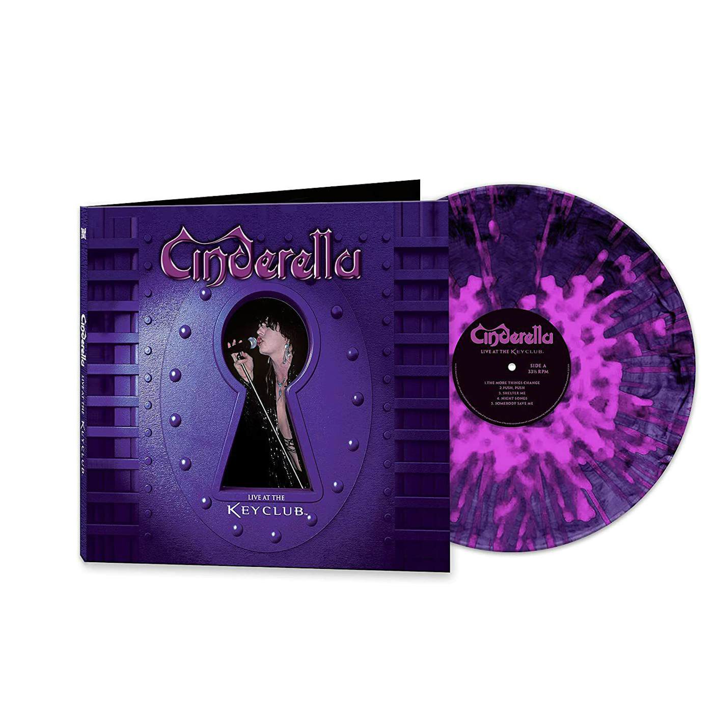 Cinderella LIVE AT THE KEY CLUB (MARBLE PURPLE SPLATTER VINYL) Vinyl Record