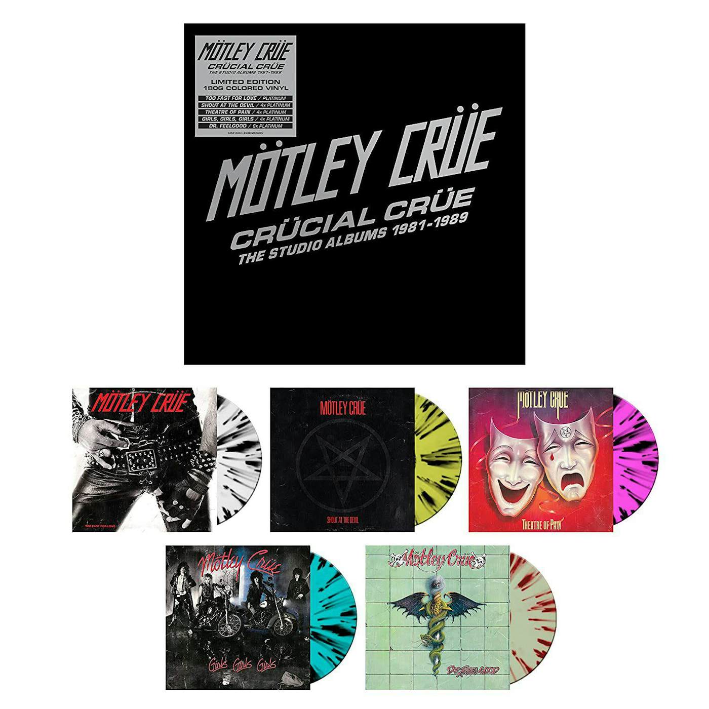 Mötley Crüe CRUCIAL CRUE - THE STUDIO ALBUMS 1981-1989 (LIMITED EDITION/5LP BOX) Vinyl Record