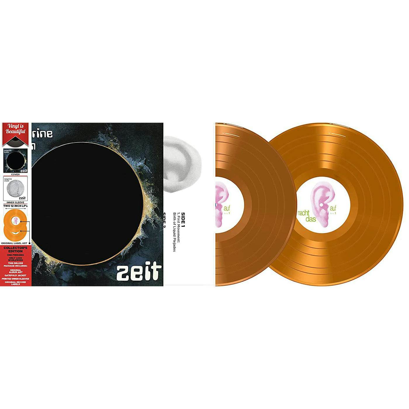 Tangerine Dream Zeit (Orange/Deluxe/Reissue/Remastered) Vinyl Record