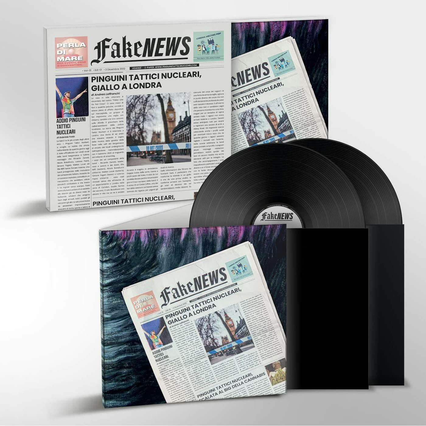 Pinguini Tattici Nucleari Fake News - 2 LP Nero (RIP) Vinyl Record