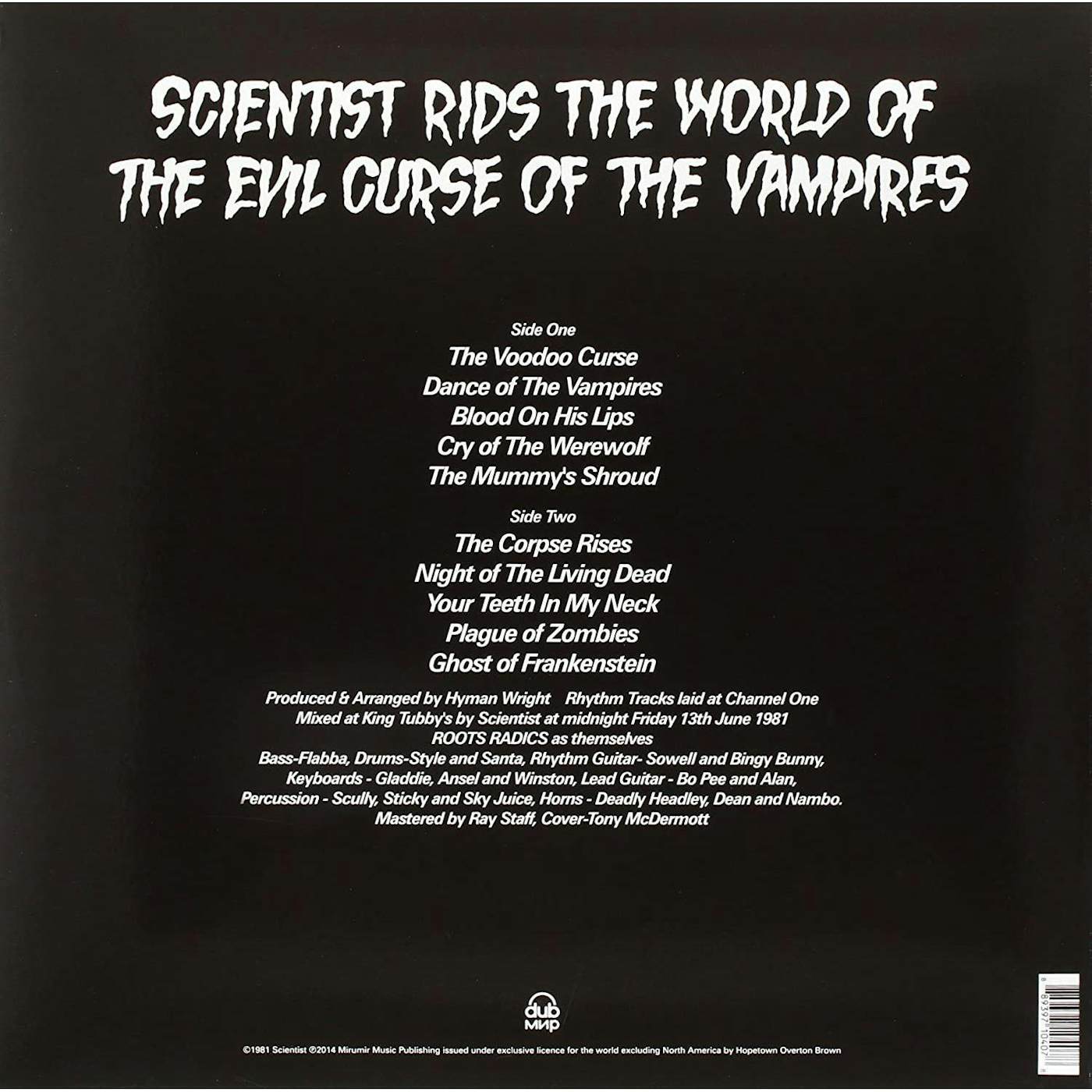 Scientist RIDS THE WORLD OF THE EVIL CURSE OF THE VAMPIRES Vinyl Record