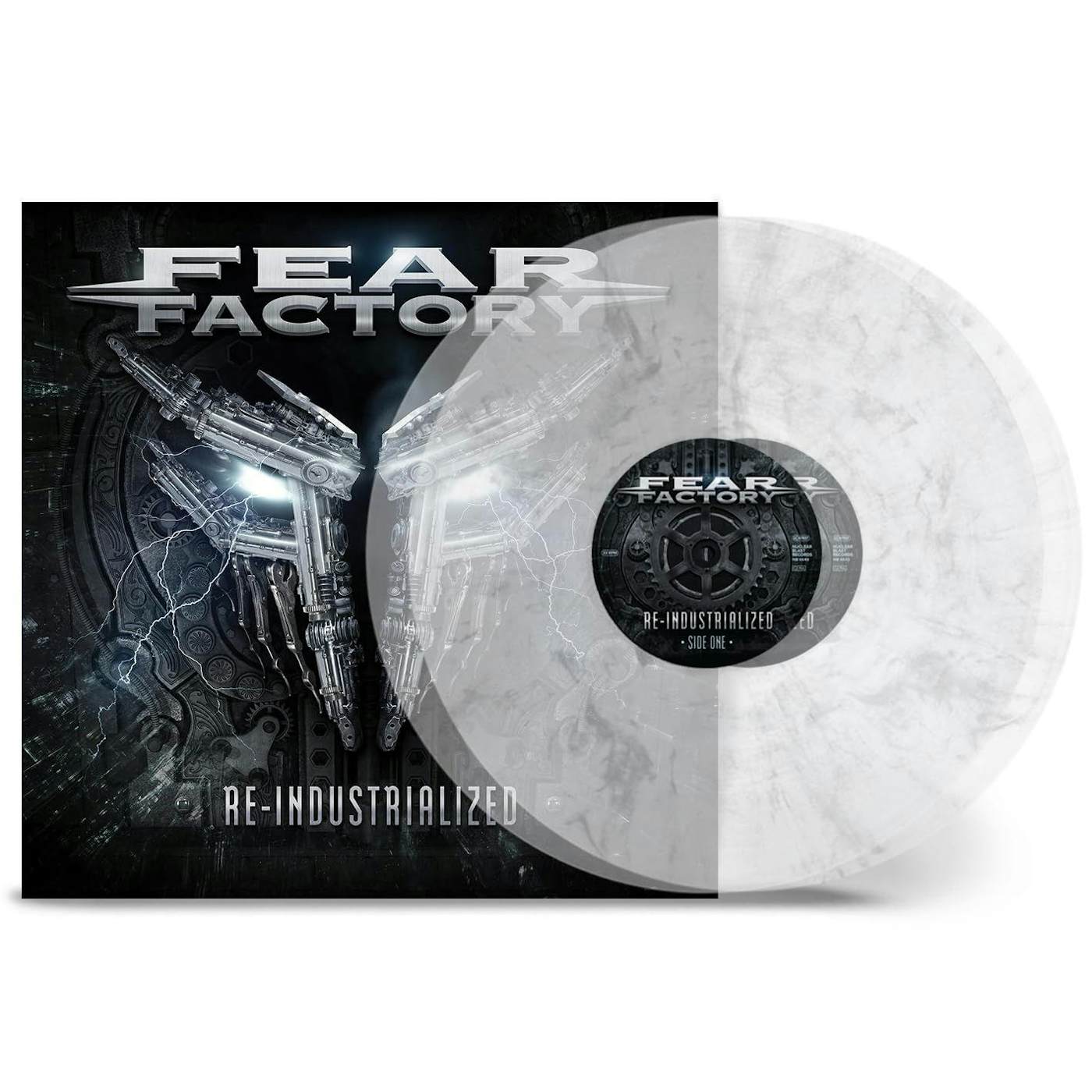 Fear Factory Re-Industrialized (Clear & Silver Marble) Vinyl Record