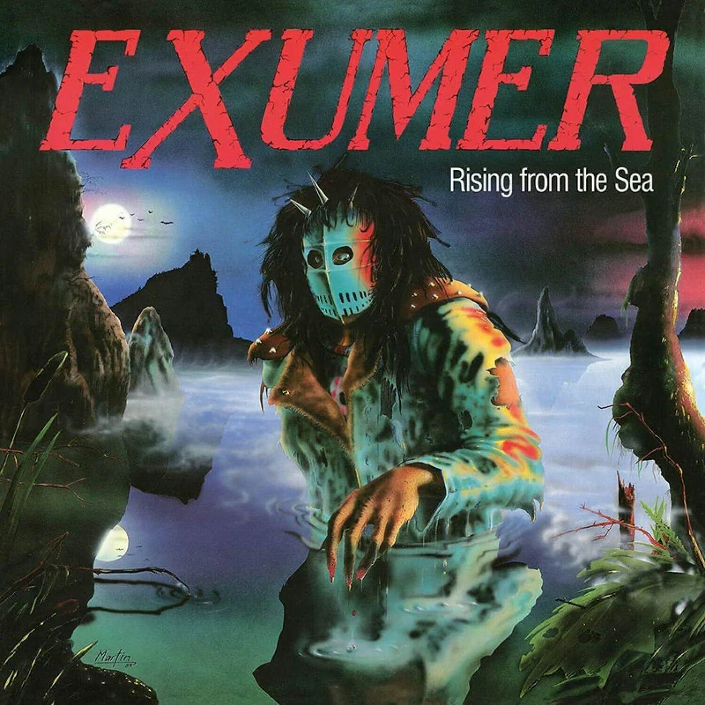 Exumer Rising From The Sea (Olive Green/aqua Blue Mixed W/ Red Splatter Vinyl Record)