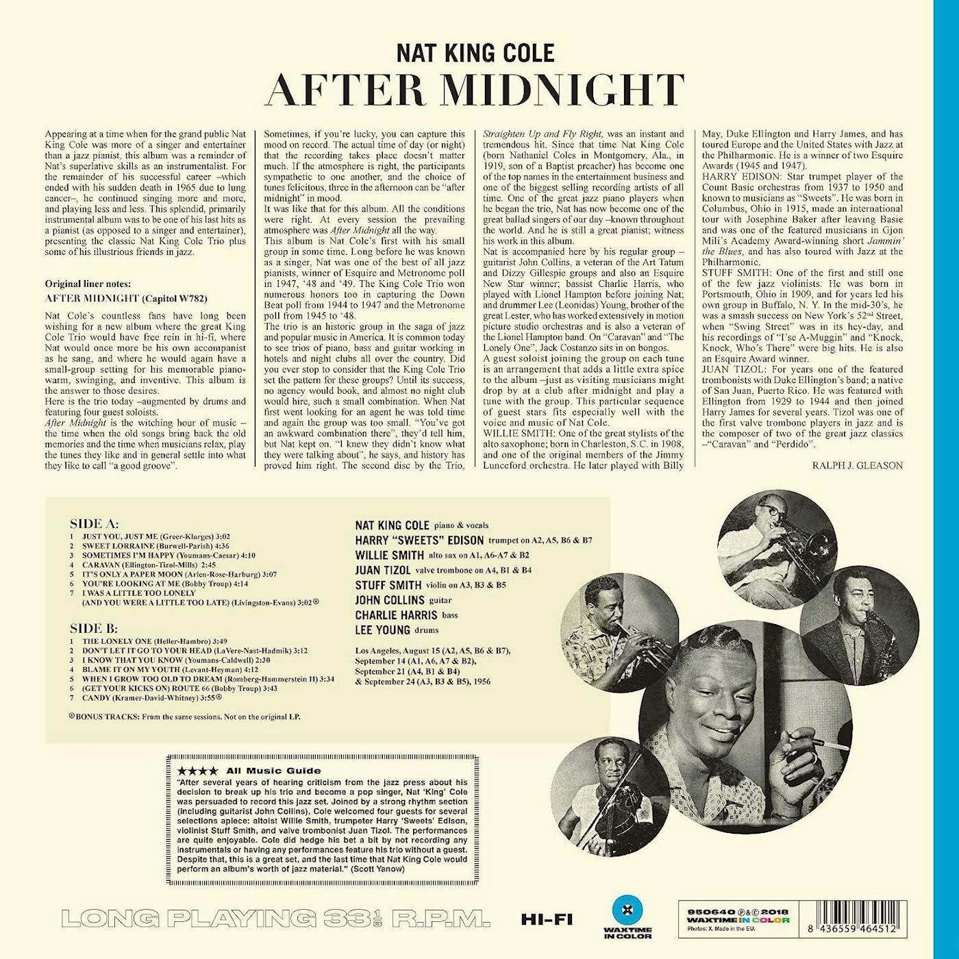 Nat King Cole AFTER MIDNIGHT - LIMITED EDITION IN TRANSPARENT BLUE COLORED VINYL Vinyl Record