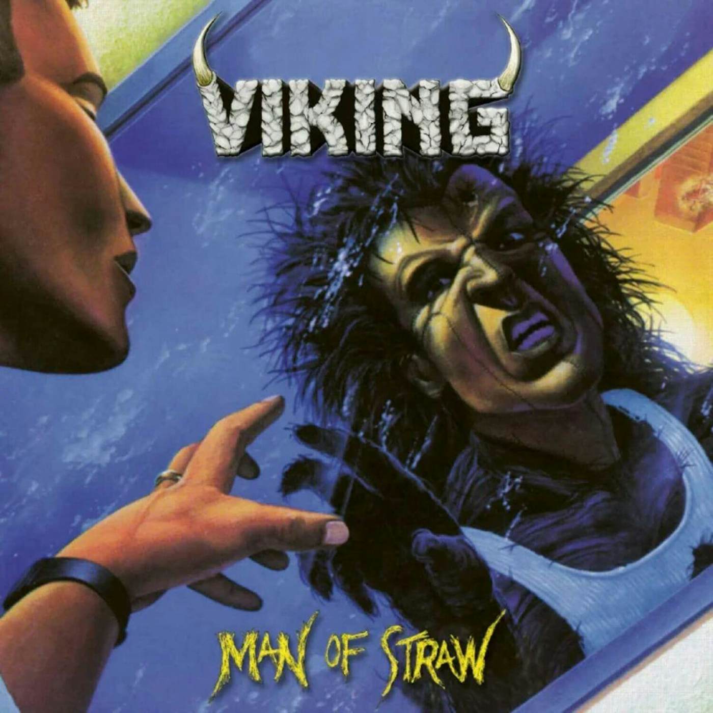 Viking Man Of Straw (Transparent Piss Yellow w/ Black & Blue Splatter) Vinyl Record