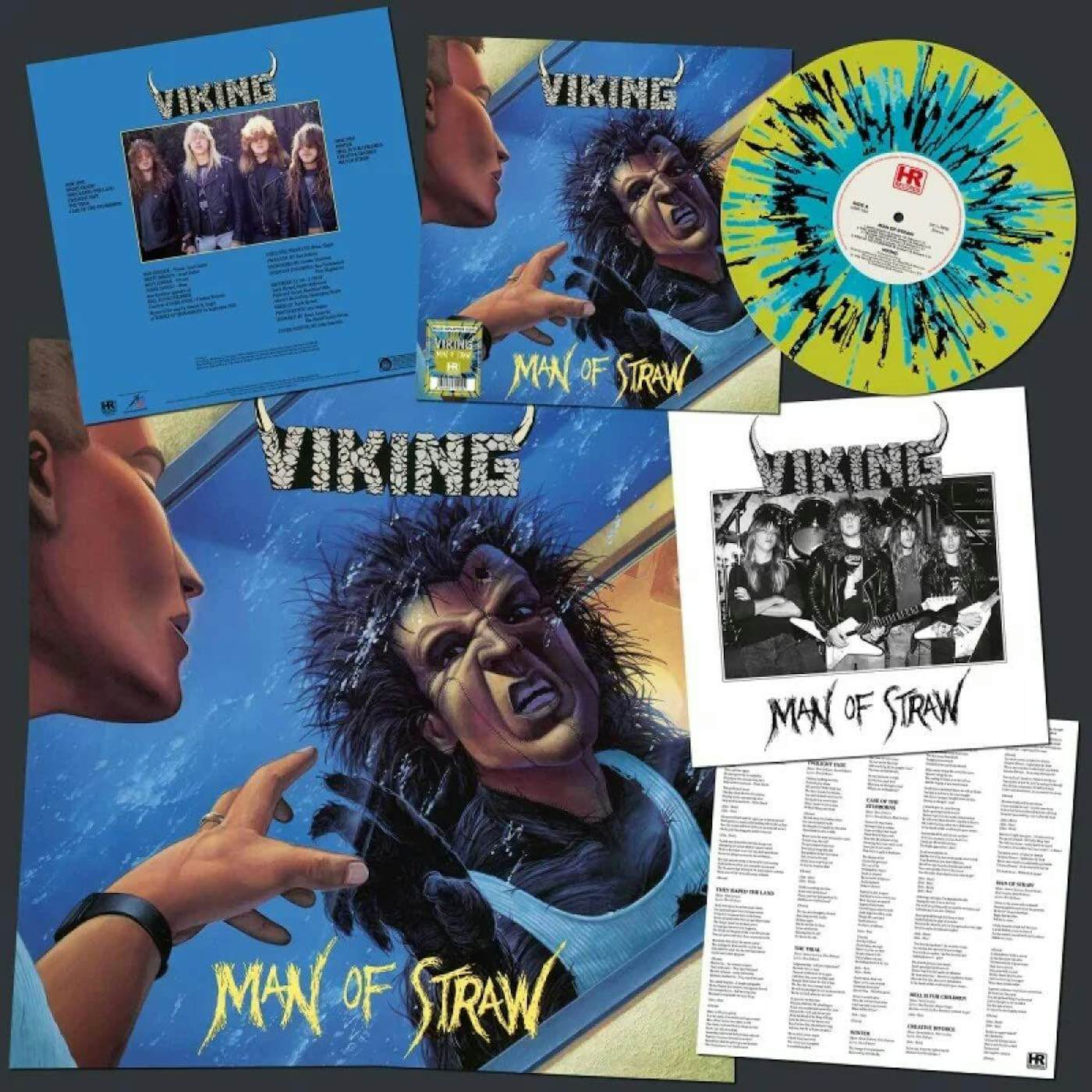 Viking Man Of Straw (Transparent Piss Yellow w/ Black & Blue Splatter) Vinyl Record