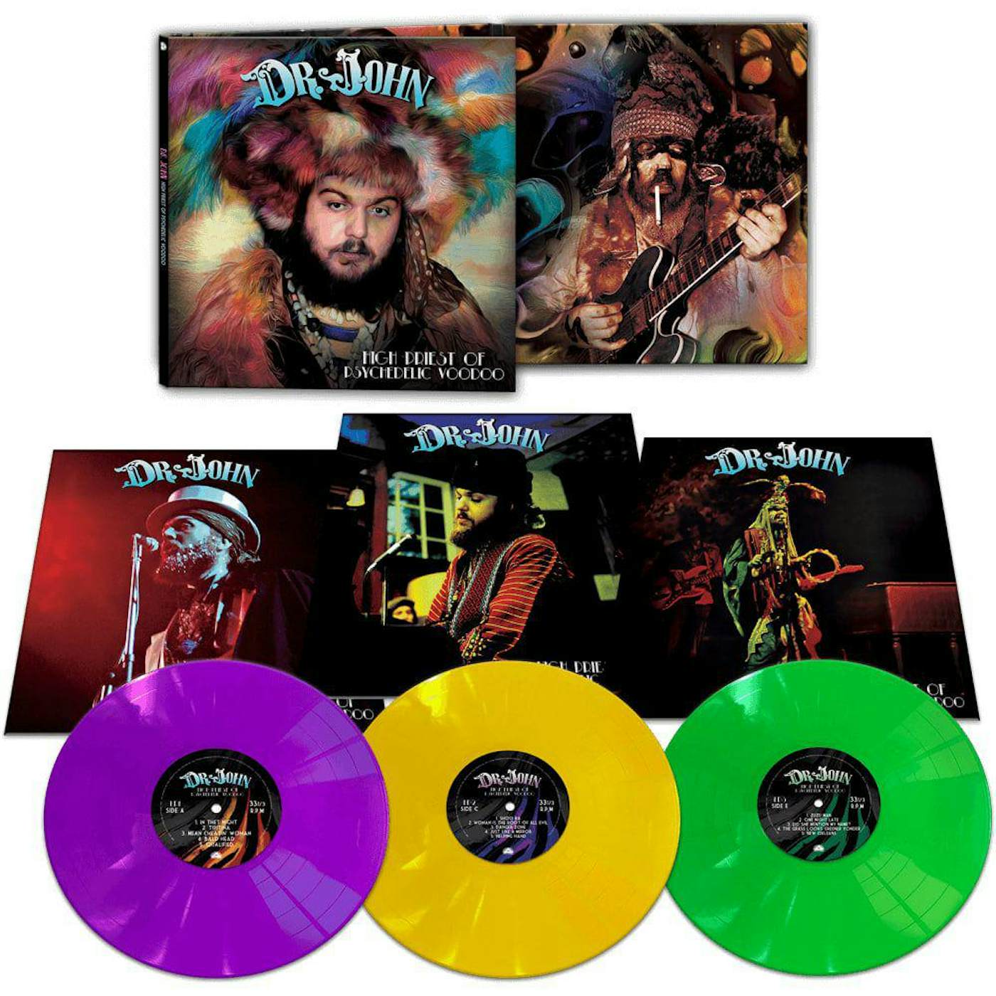 Dr. John High Priest Of Psychedelic Voodoo (Purple, Yellow, Green) Vinyl Record