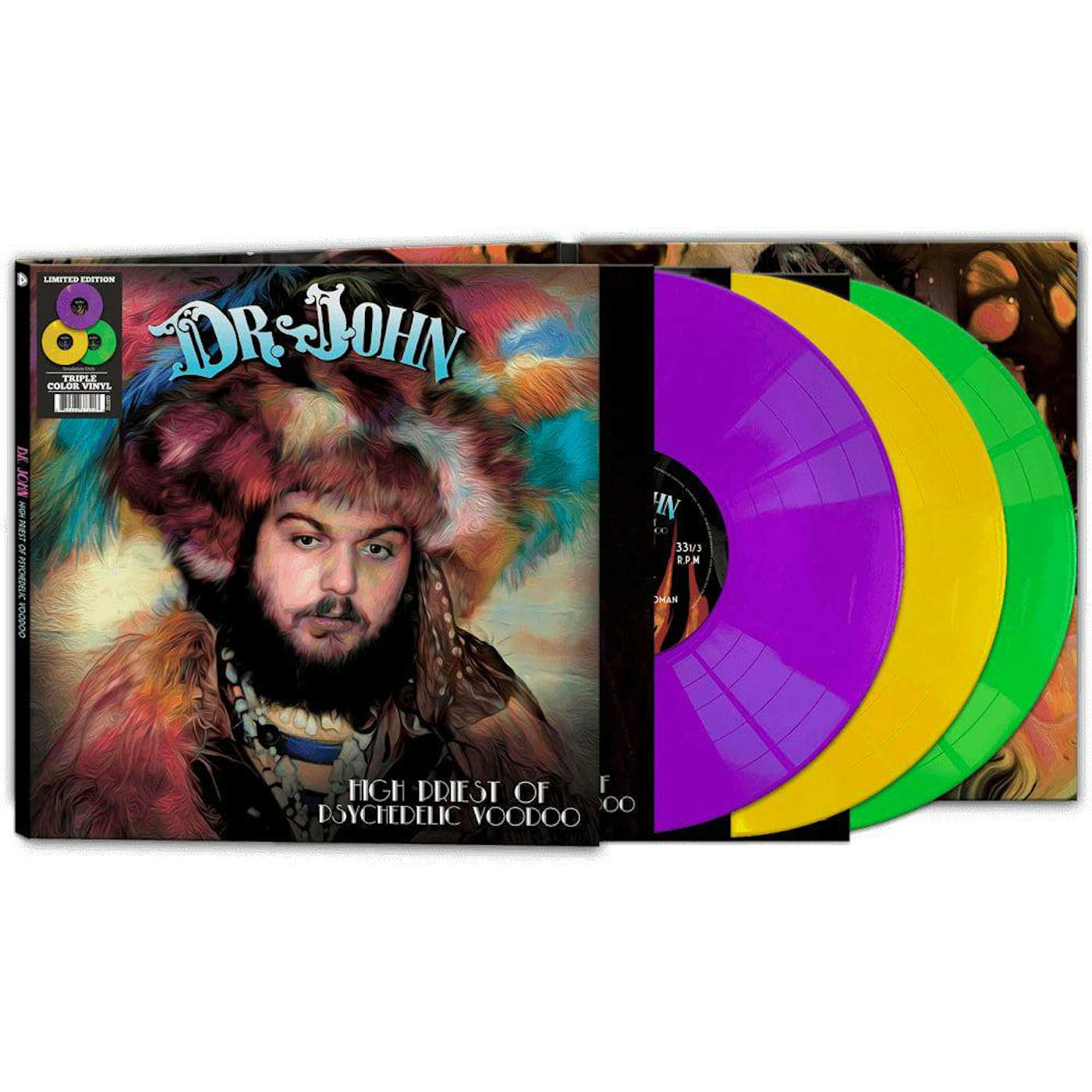 Dr. John High Priest Of Psychedelic Voodoo (Purple, Yellow, Green) Vinyl Record