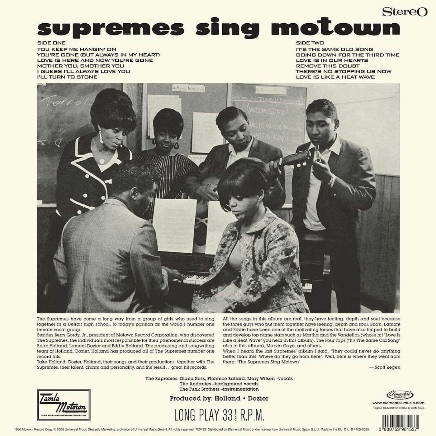 The Supremes SING MOTOWN Vinyl Record