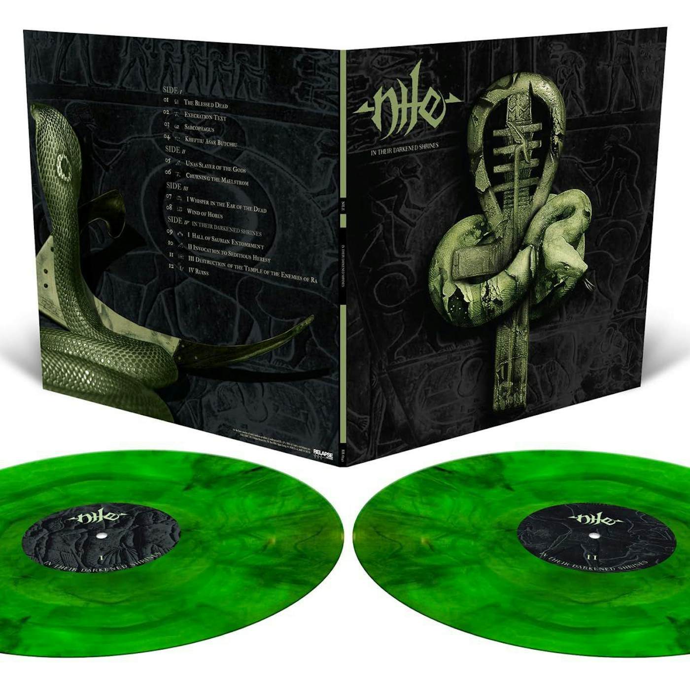 Nile In Their Darkened Shrines (Black & Neon Green Galaxy Merge Vinyl/2lp) Vinyl Record