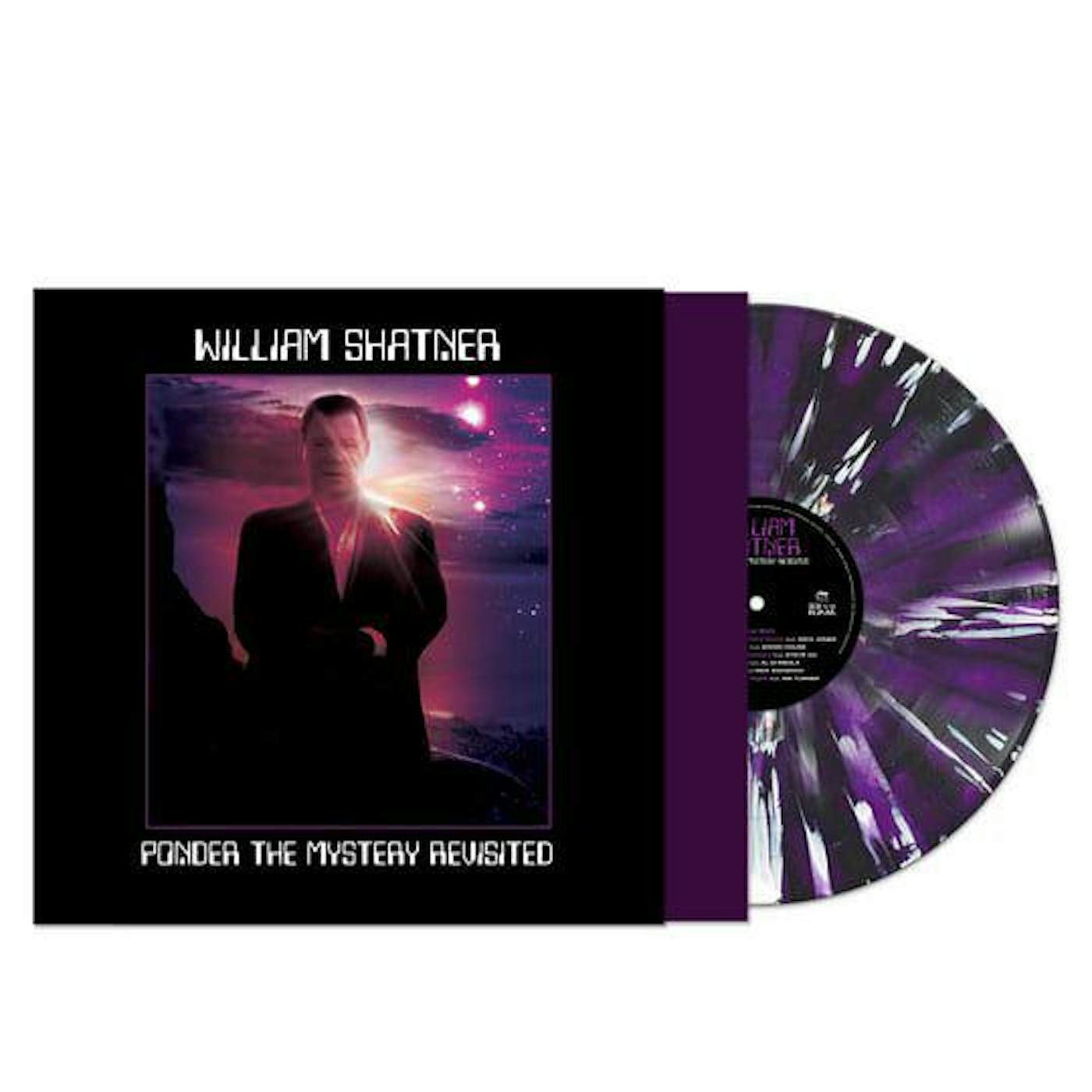 William Shatner Ponder the Mystery Revisited (Black/Purple/White Splatter) Vinyl Record