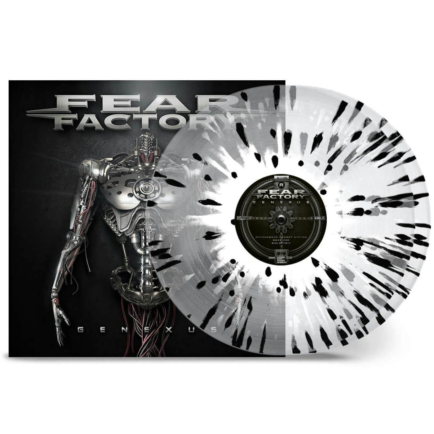 Fear Factory Genexus (Crystal Clear Black White Splatter Vinyl/2LP) Vinyl Record