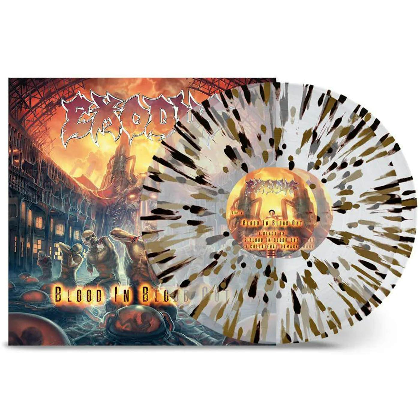 Exodus BLOOD IN BLOOD OUT (CLEAR GOLD BLACK SPLATTER VINYL/2LP) Vinyl Record