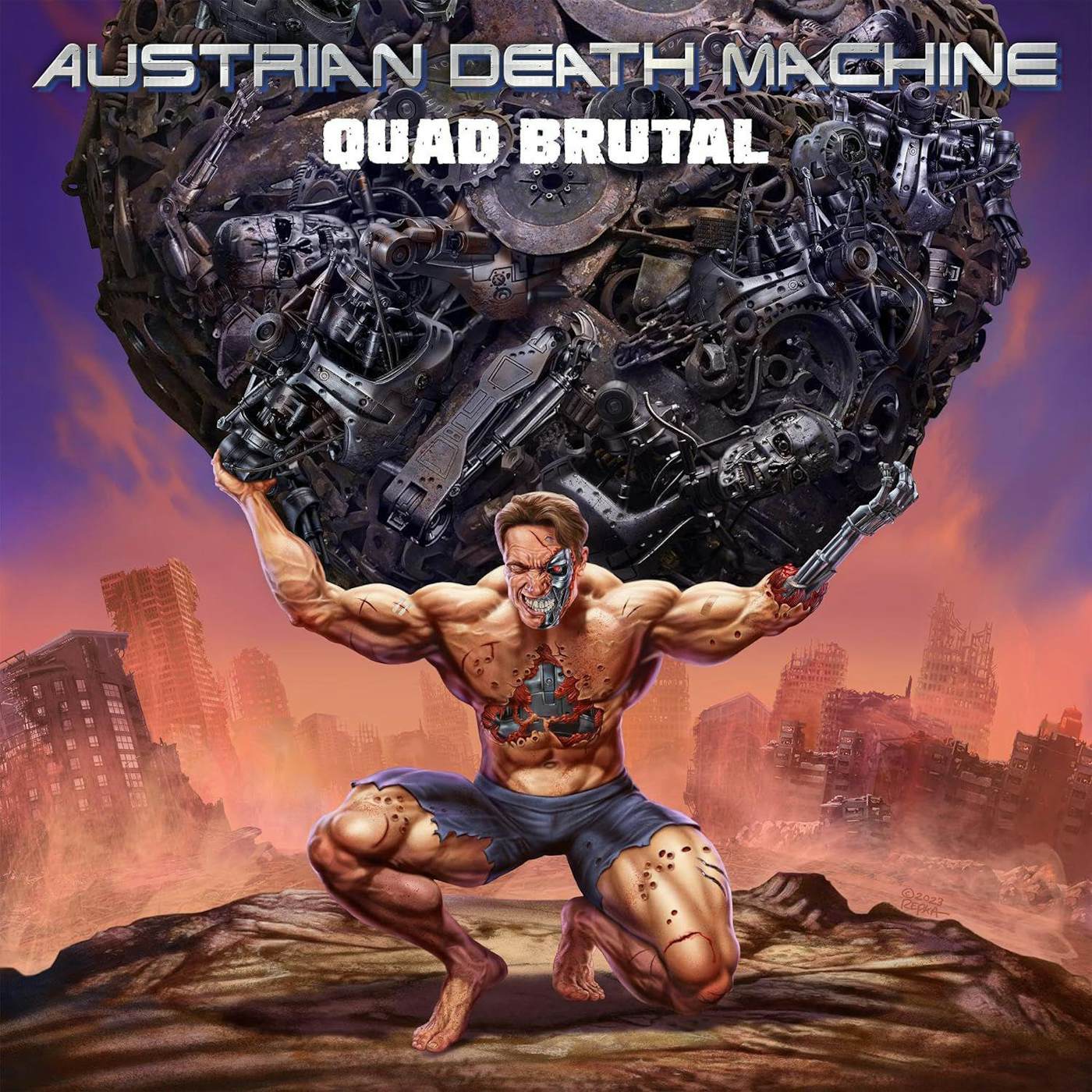 Austrian Death Machine Quad Brutal (Blue) Vinyl Record