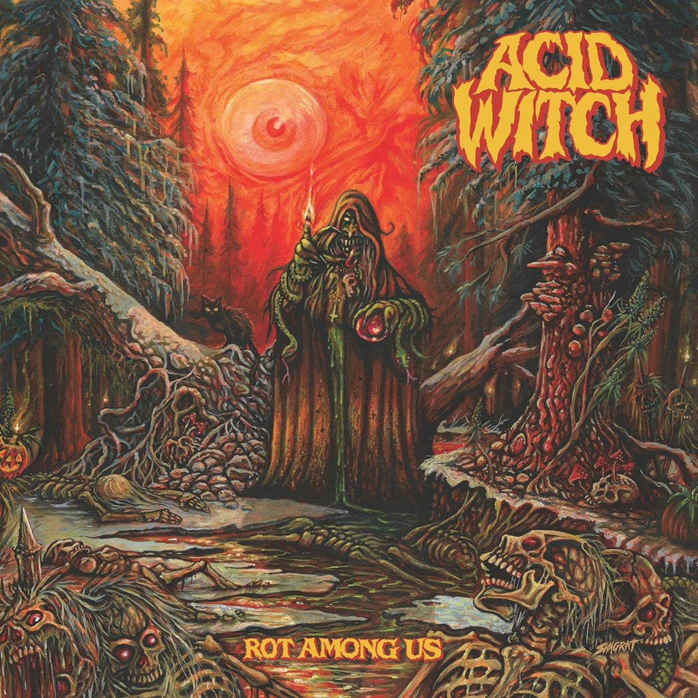 Acid Witch Rot Among Us (Neon Orange & Yellow) Vinyl Record