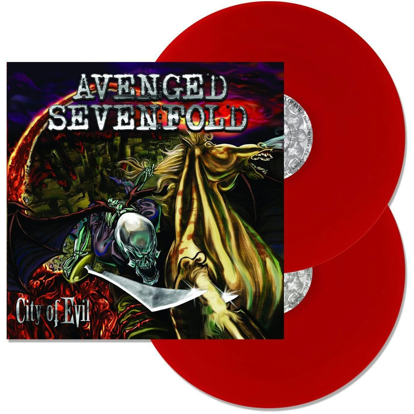 Avenged Sevenfold City Of Evil Transparent Red 2LP Vinyl Record