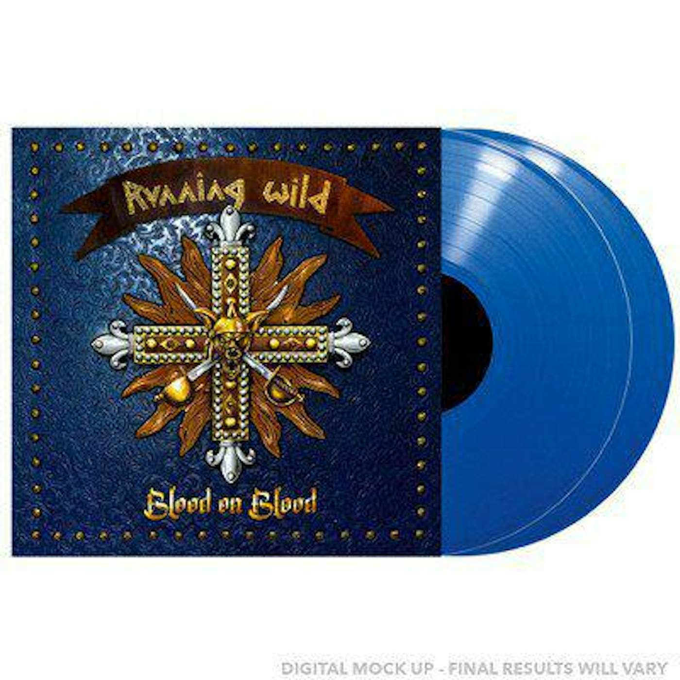 Running Wild BLOOD ON BLOOD (BLUE VINYL) Vinyl Record