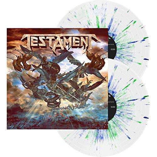 Testament FORMATION OF DAMNATION (WHITE W/ BLUE & GREEN VINYL) Vinyl Record