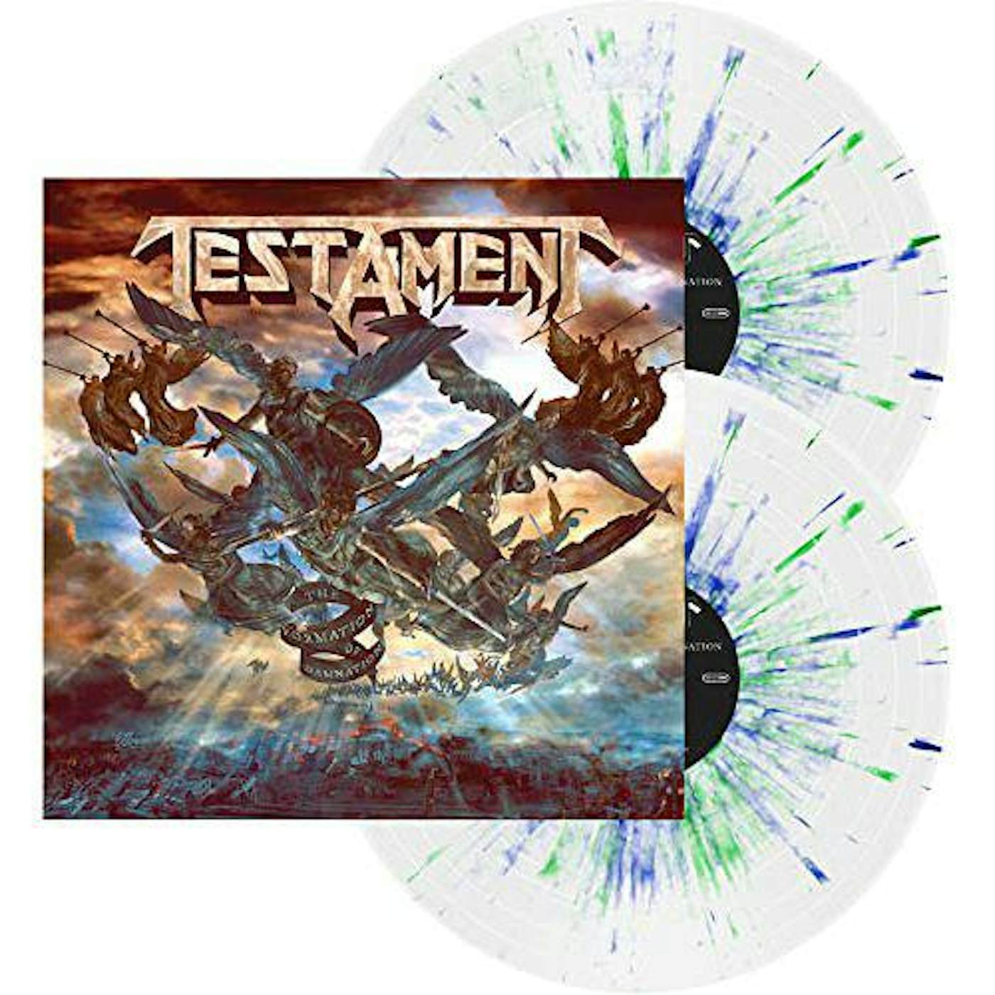 Testament The Formation of Damnation (WHITE W/ BLUE & GREEN) Vinyl Record