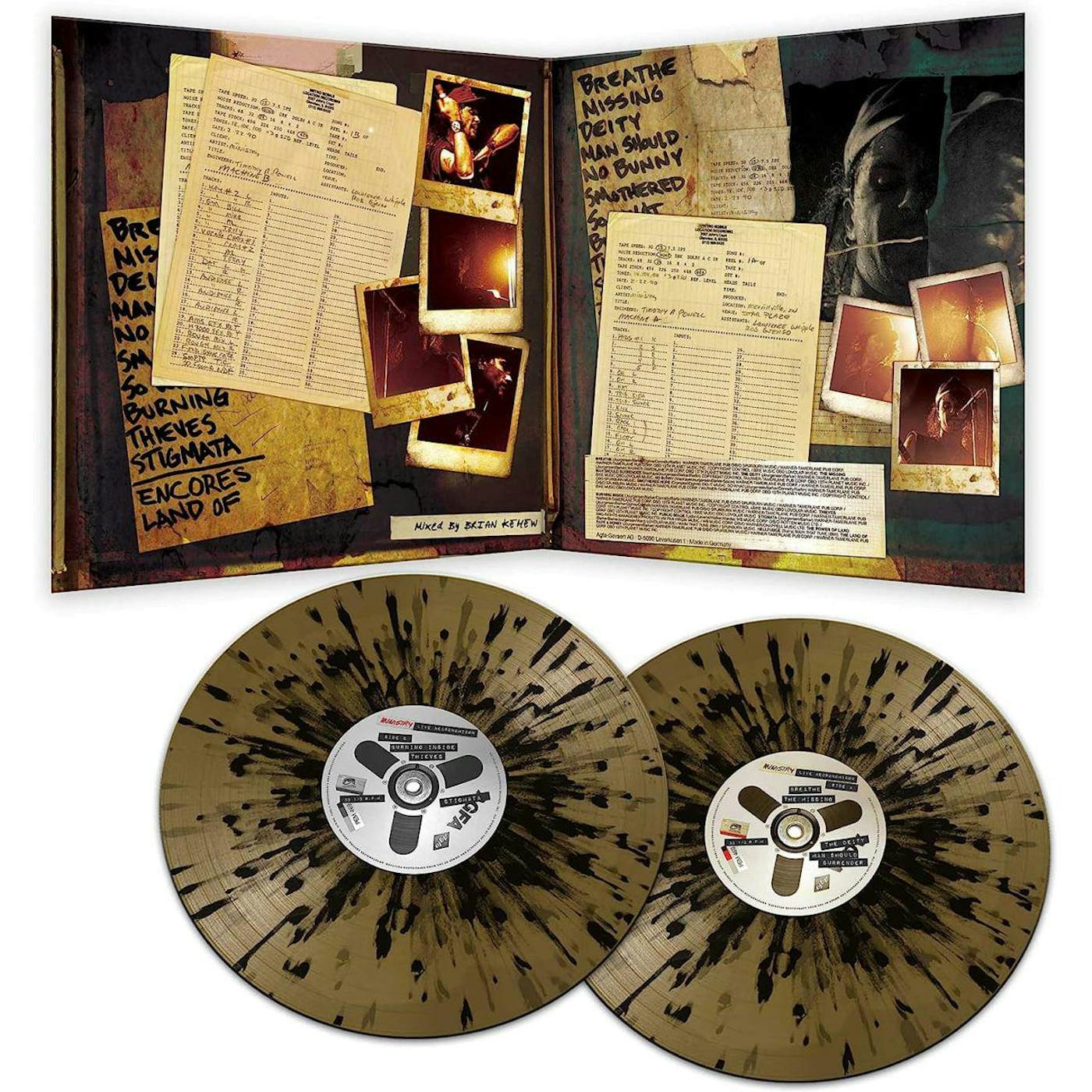 Ministry Live Necronomicon (Black/Gold Splatter) Vinyl Record