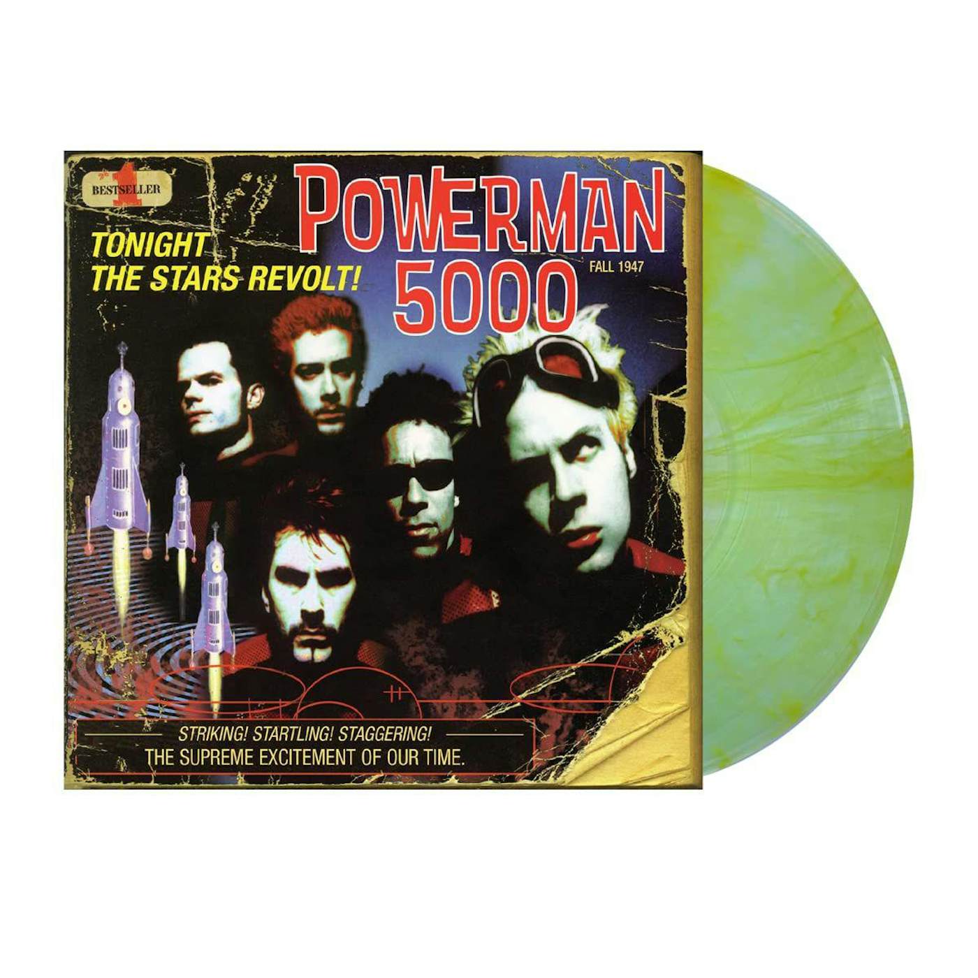 Powerman 5000 Tonight The Stars Revolt (Coke Clear With Bright Yellow Streaks) Vinyl Record