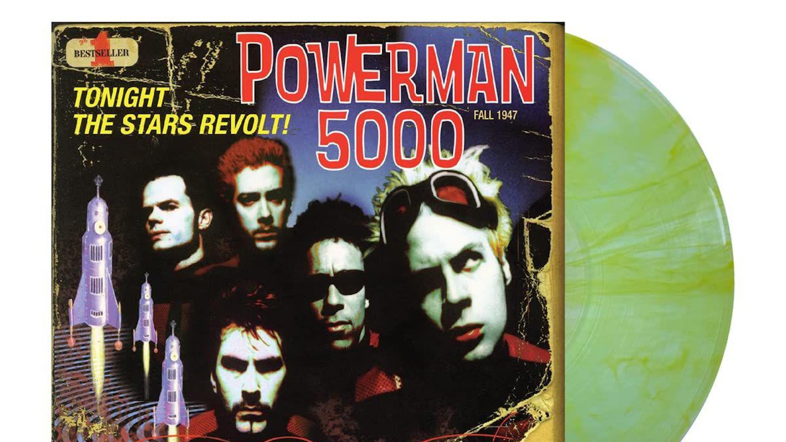 Powerman 5000 Tonight The Stars Revolt (Coke Clear With Bright Yellow  Streaks) Vinyl Record