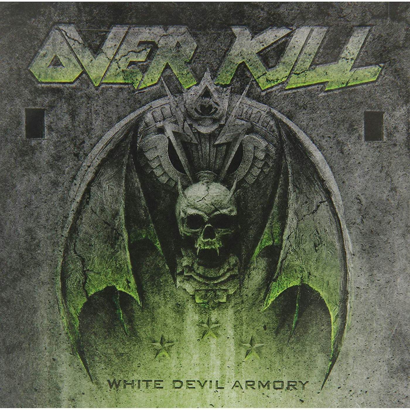 Overkill White Devil Armory - Neon Green w/Black Splatter Vinyl Record