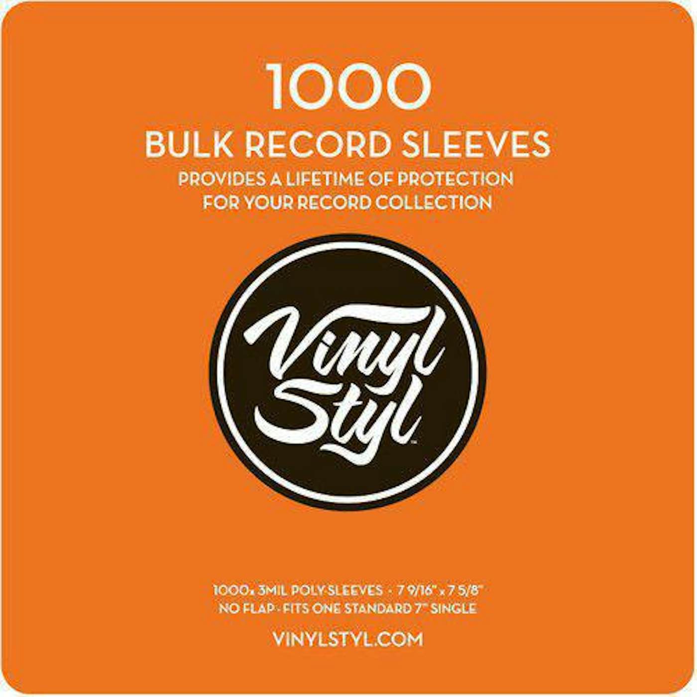 Vinyl accessories Vinyl Styl 45 RPM Record Outer Sleeve 1000CNT Bulk