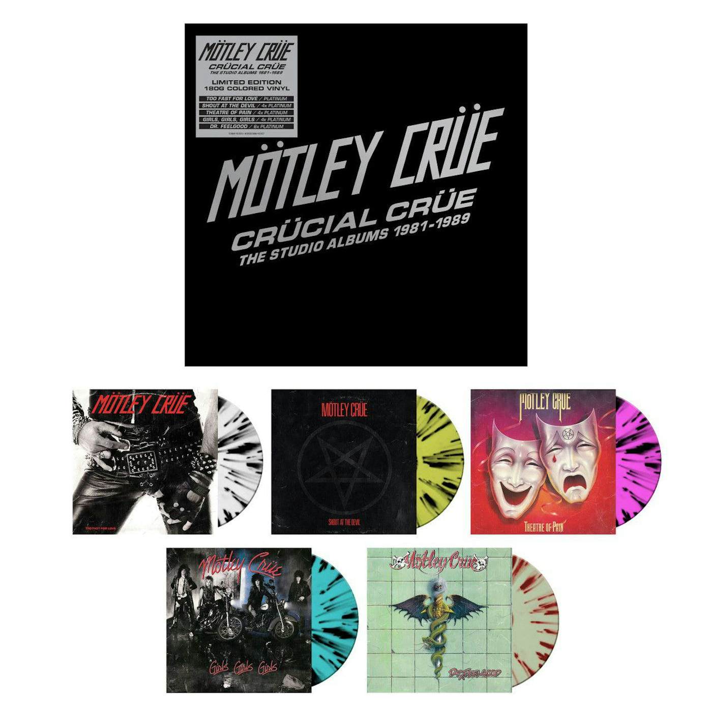 Mötley Crüe Crucial Crue - The Studio Albums 1981-1989 (180g/5LP Boxset) Vinyl Record