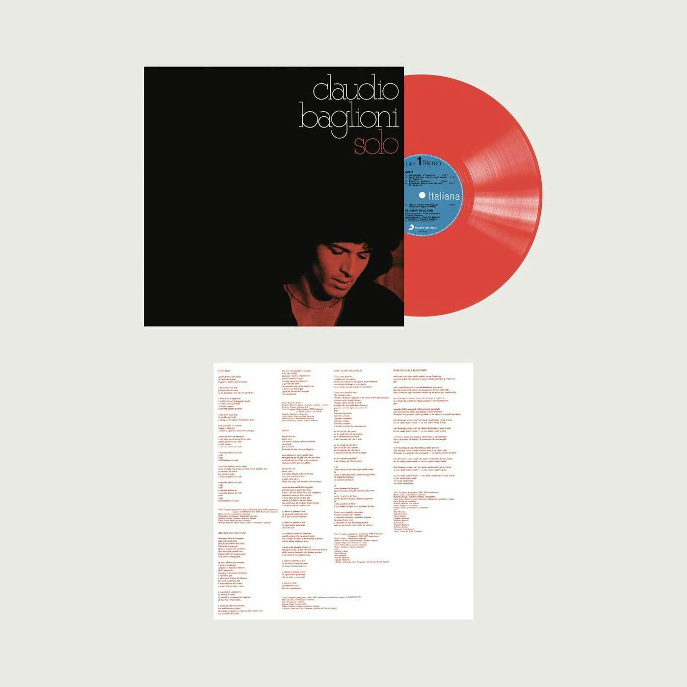 Claudio Baglioni Solo (Red) Vinyl Record