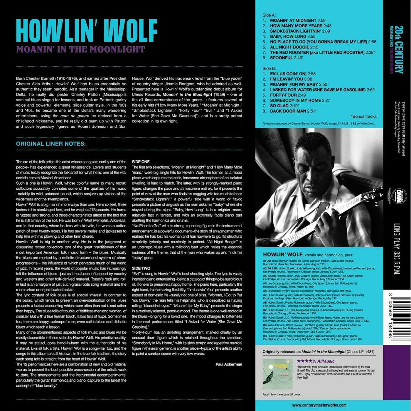 Howlin' Wolf MOANIN IN THE MOONLIGHT Vinyl Record