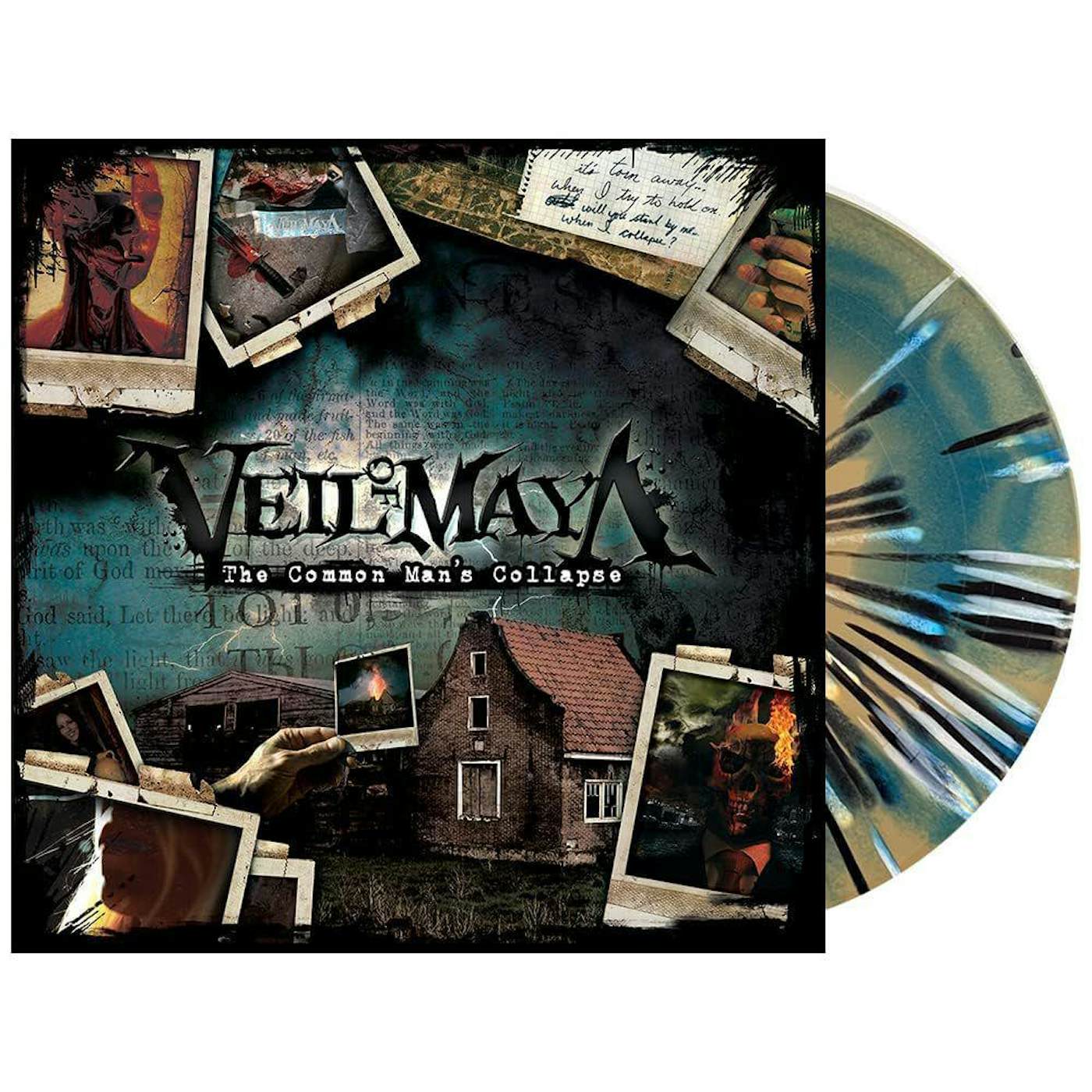 Veil Of Maya Common Man's Collapse (Translucent Royal Blue and Gold with Black & White Splatter) Vinyl Record