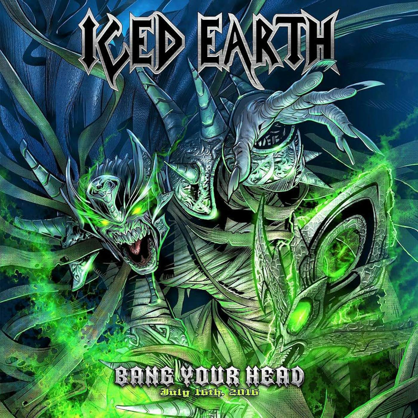 Iced Earth Bang Your Head (Neon Green) Vinyl Record