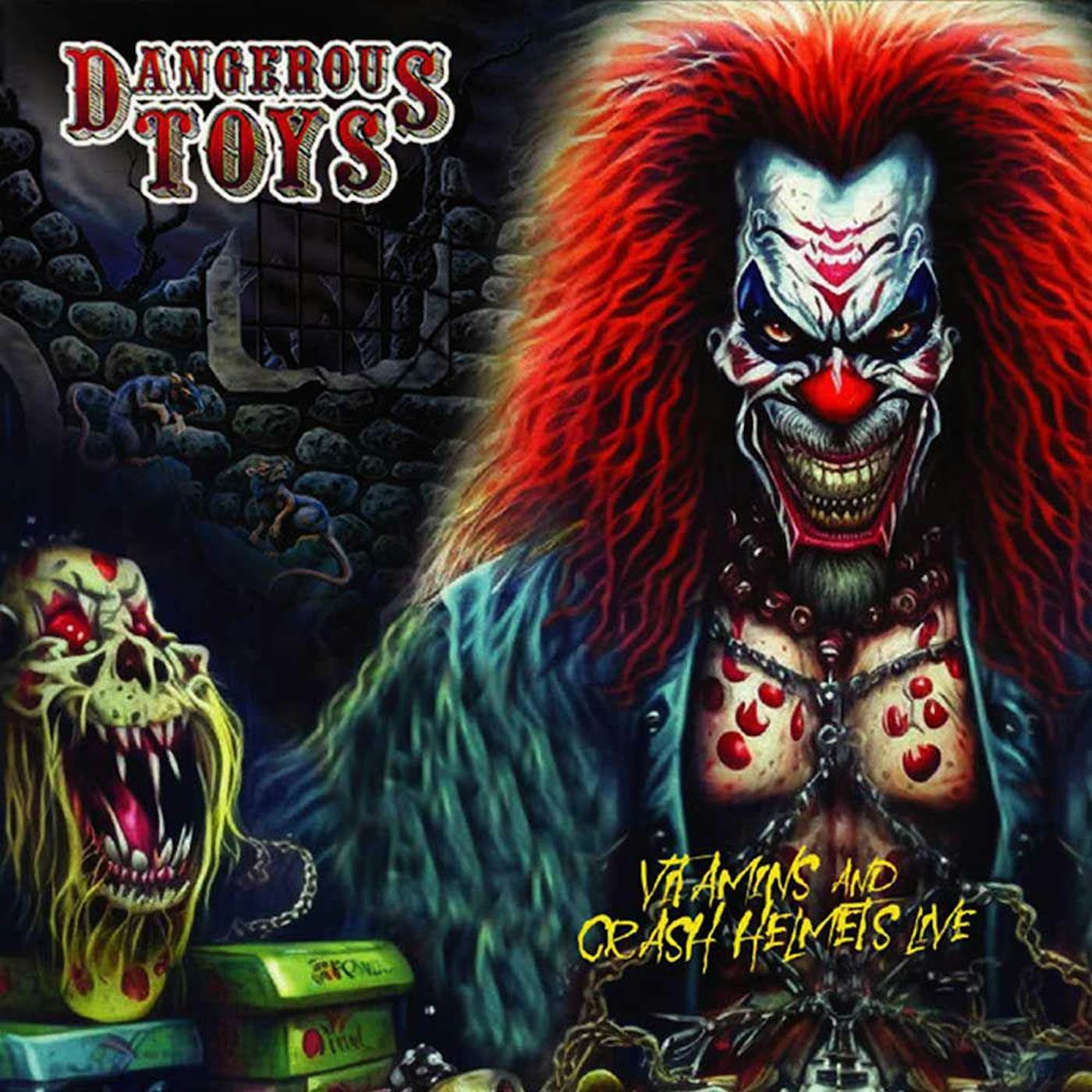 Dangerous Toys VITAMINS & CRASH HELMETS LIVE - RED Vinyl Record