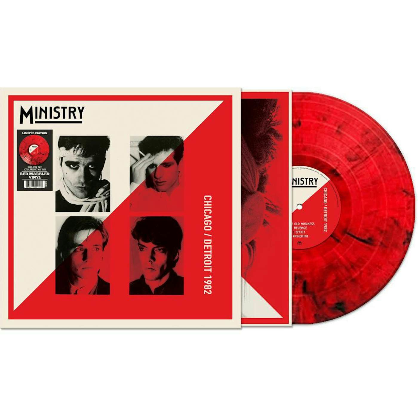Ministry Chicago/detroit 1982 - Red Marble Vinyl Record