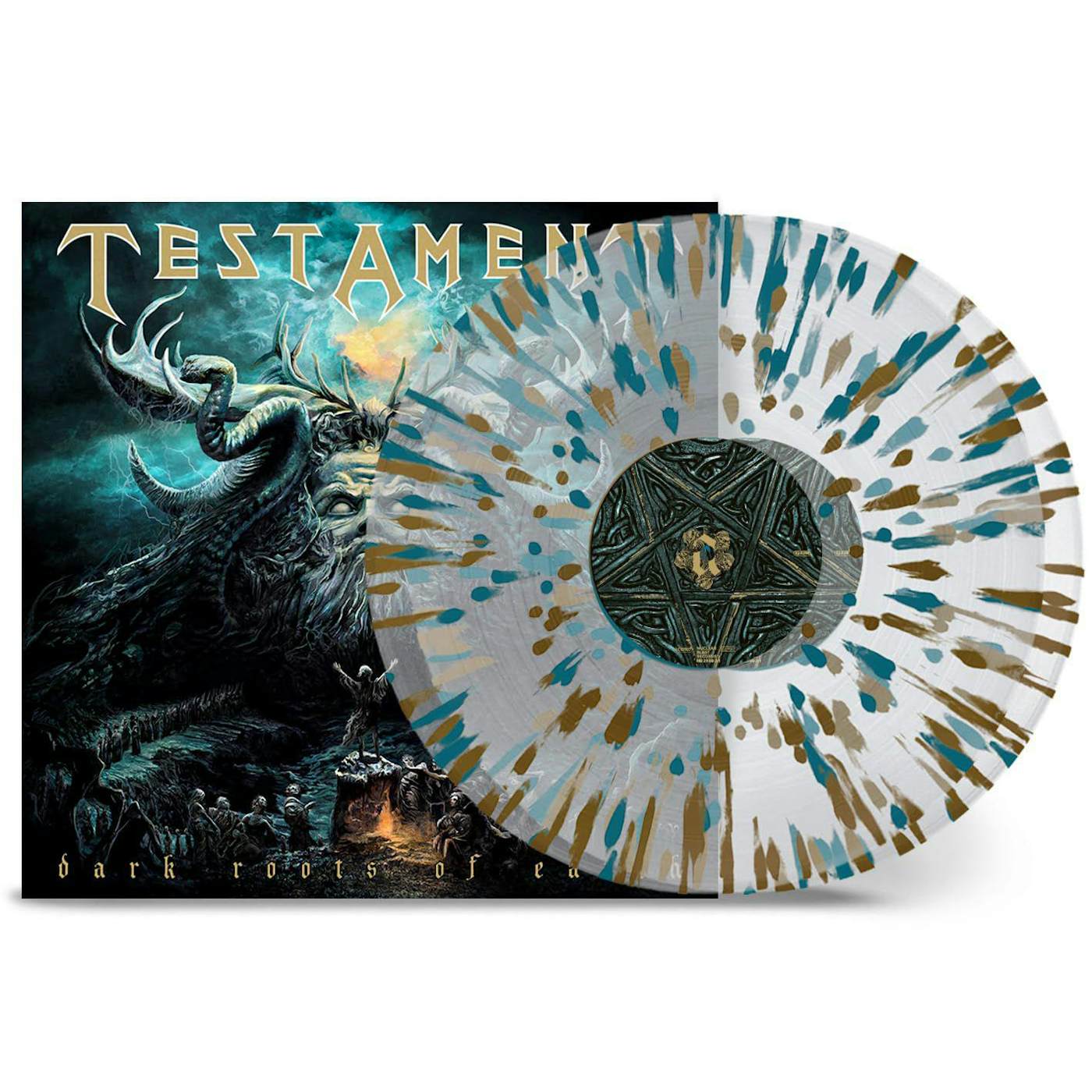 Testament Dark Roots Of Earth (Clear Gold Green Splatter) Vinyl Record