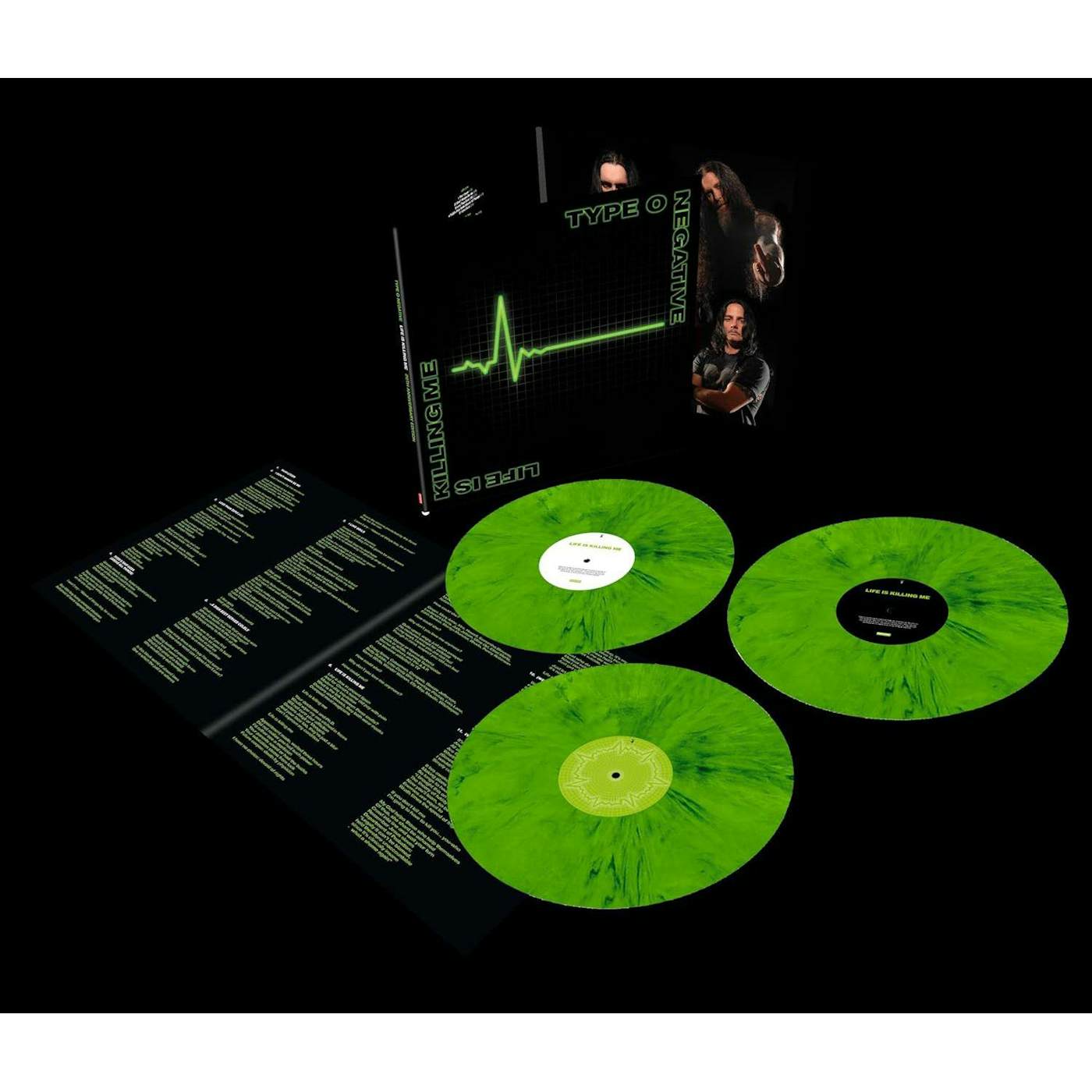 Type O Negative Life Is Killing Me 20th Anniversary Edition (Limited Edition 3LP/Green with Black) Vinyl Record