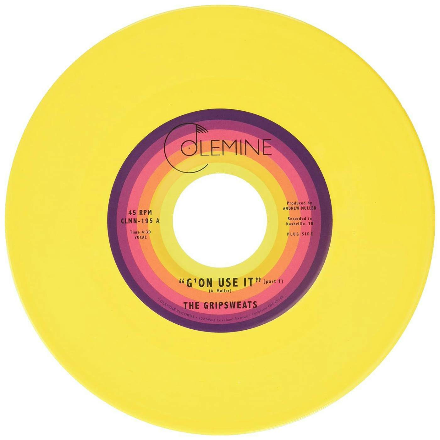The Gripsweats G'on Use It (Yellow/7" Single) Vinyl Record