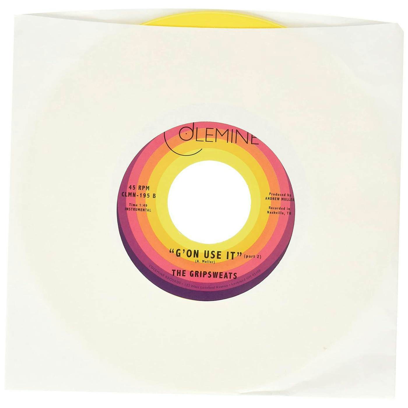 The Gripsweats G'on Use It (Yellow/7" Single) Vinyl Record