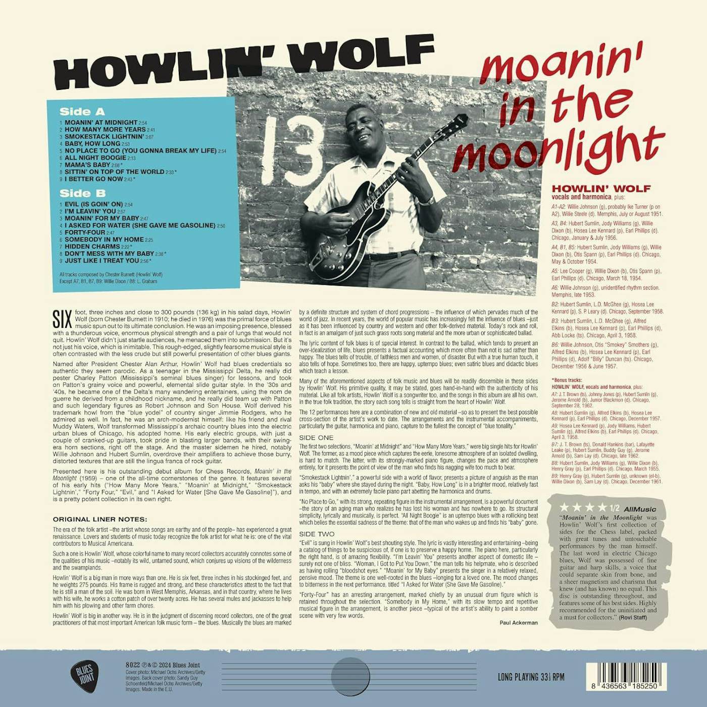 Howlin' Wolf Moanin In The Moonlight (Limited 180-Gram) Vinyl Record