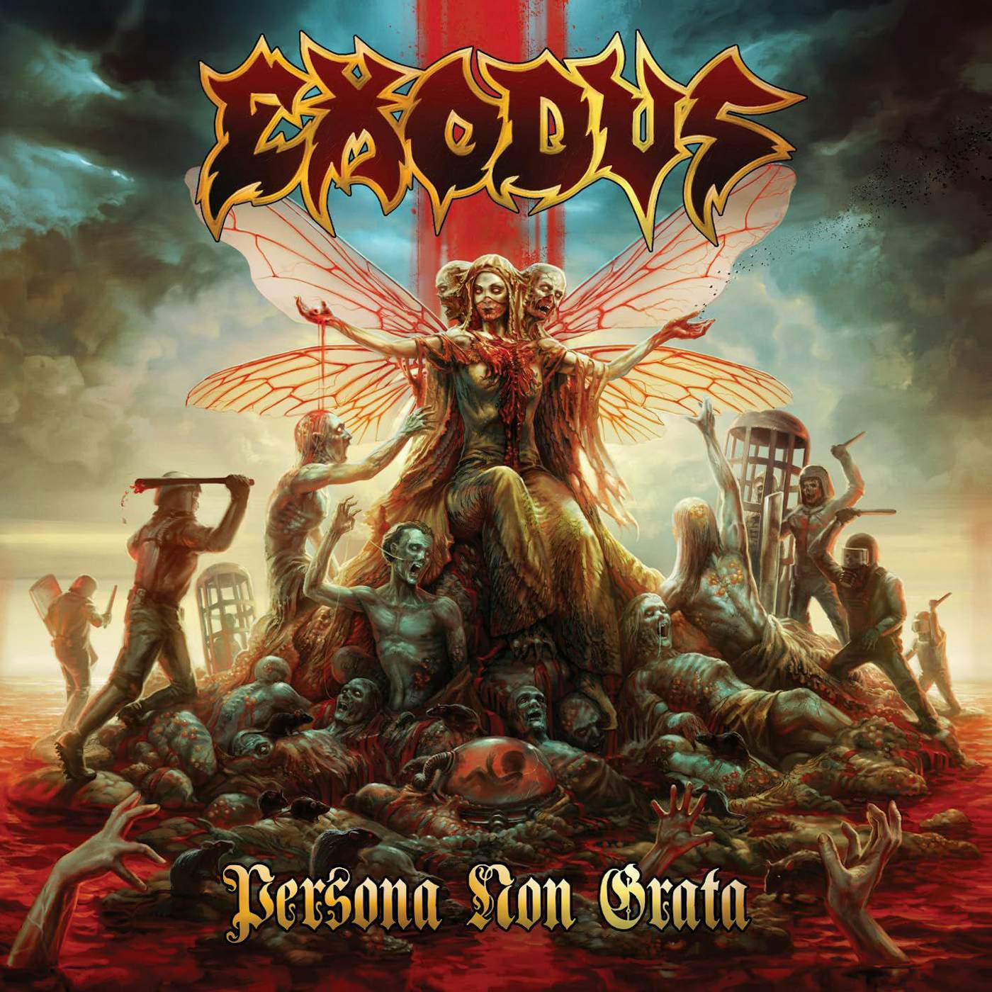 Exodus Persona Non Grata (Clear Gold Black Turquoise Splatter) Vinyl Record