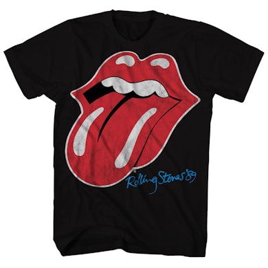 Stones The Rolling T-Shirt Distressed \'89 Classic Logo Rolling | Tongue Shirt Stones The