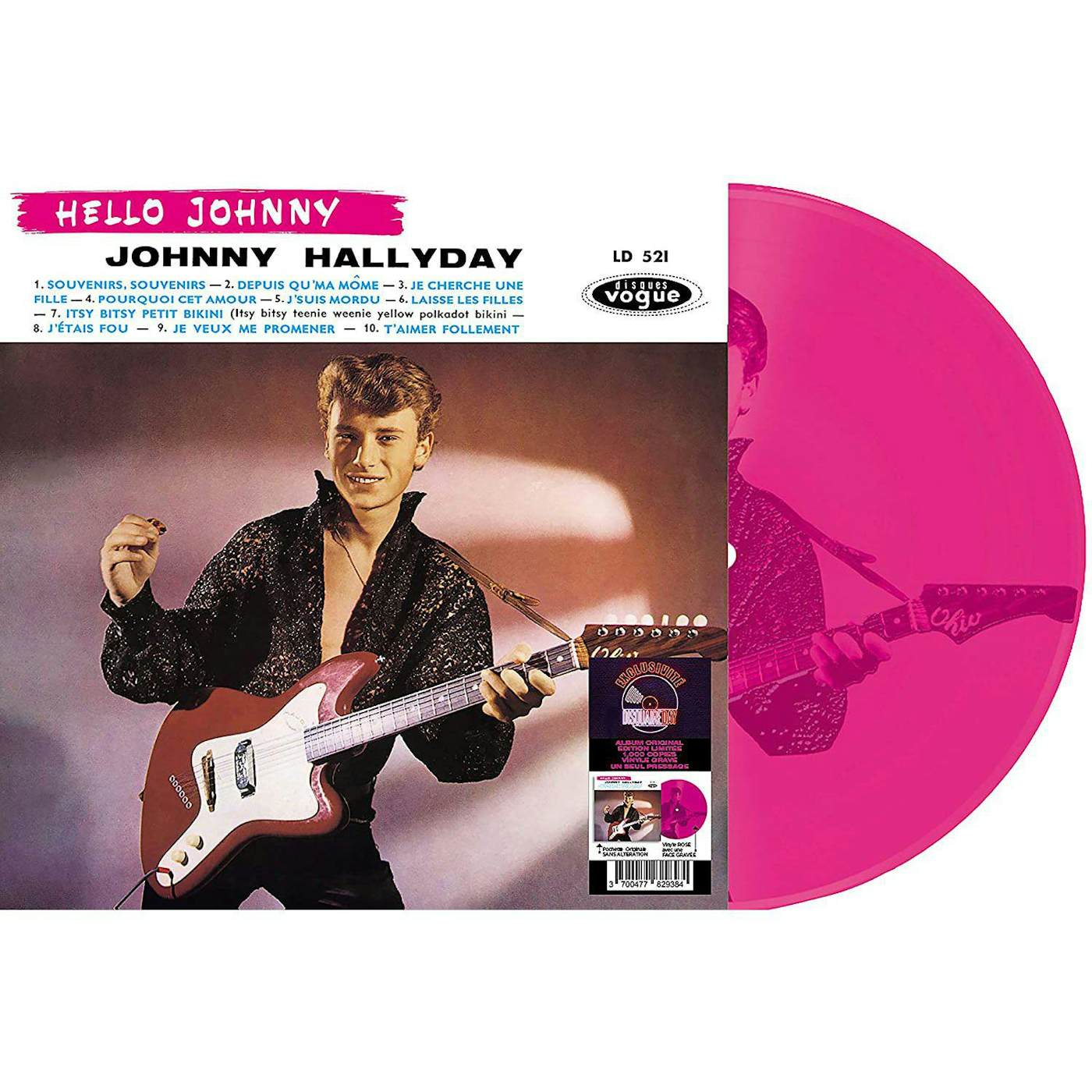 Johnny Hallyday LP Vinyl Record - Hello Johnny Grave (Etched Pink Vinyl)  (Rsd 20. 19 ) $45.41