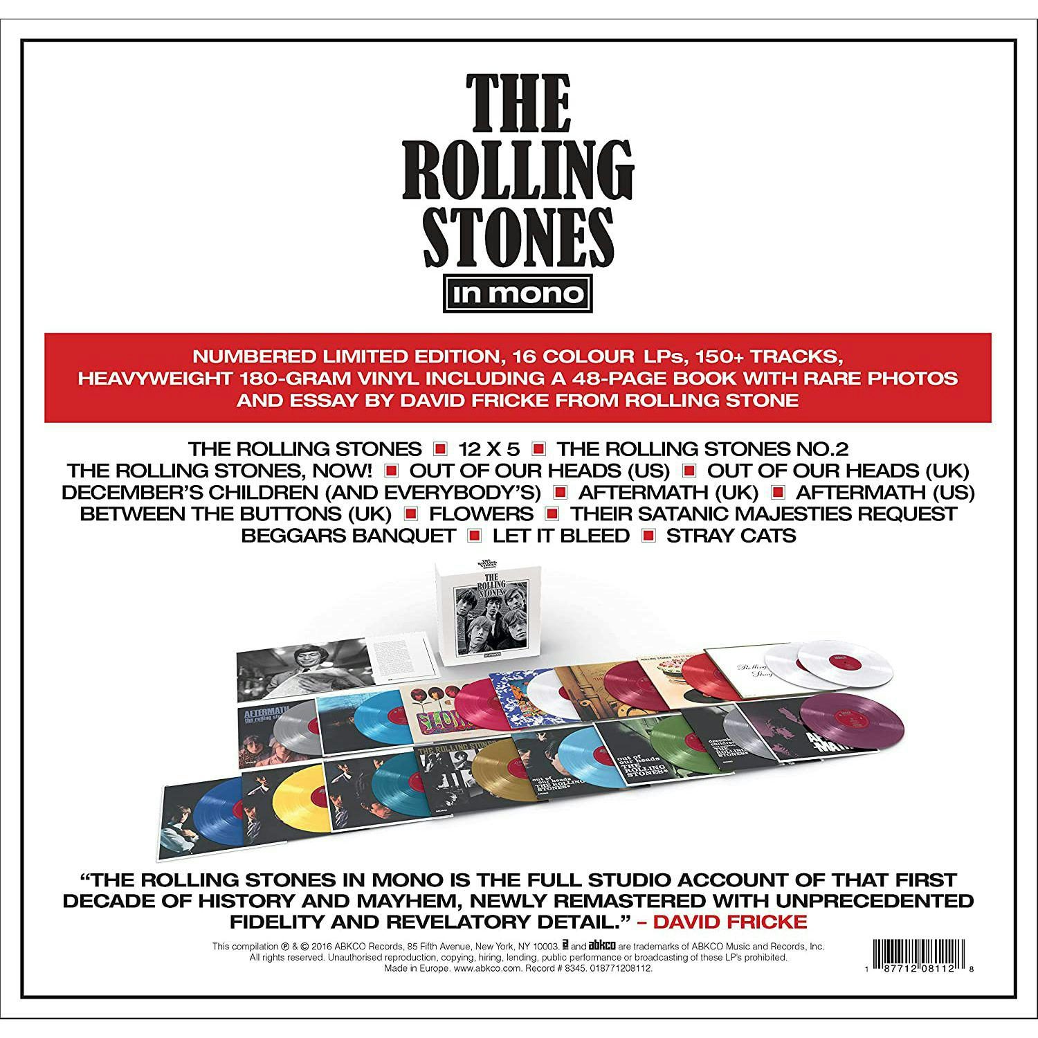 The Rolling Stones In Mono (16 Color LP Boxset) Vinyl Record